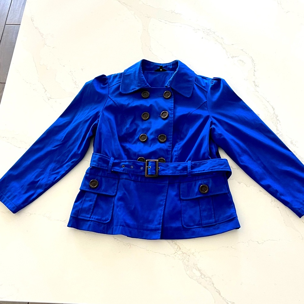Marks & Spencer Royal Blue Double Breasted Belted Pea Coat